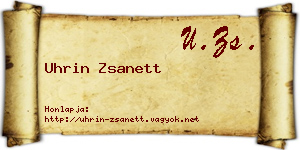 Uhrin Zsanett névjegykártya